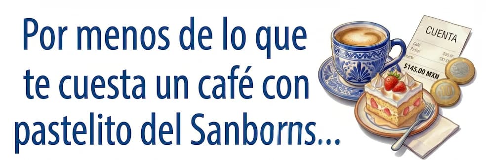 Por menos de lo que te cuesta un café con pastelito del Sanborns: $145 MXN